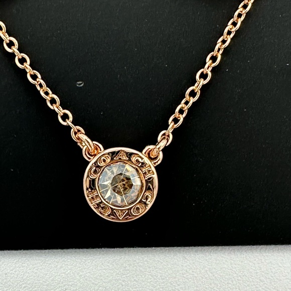 Coach Open Circle Necklace and Tea Rose Earring NWT - Picture 3 of 9